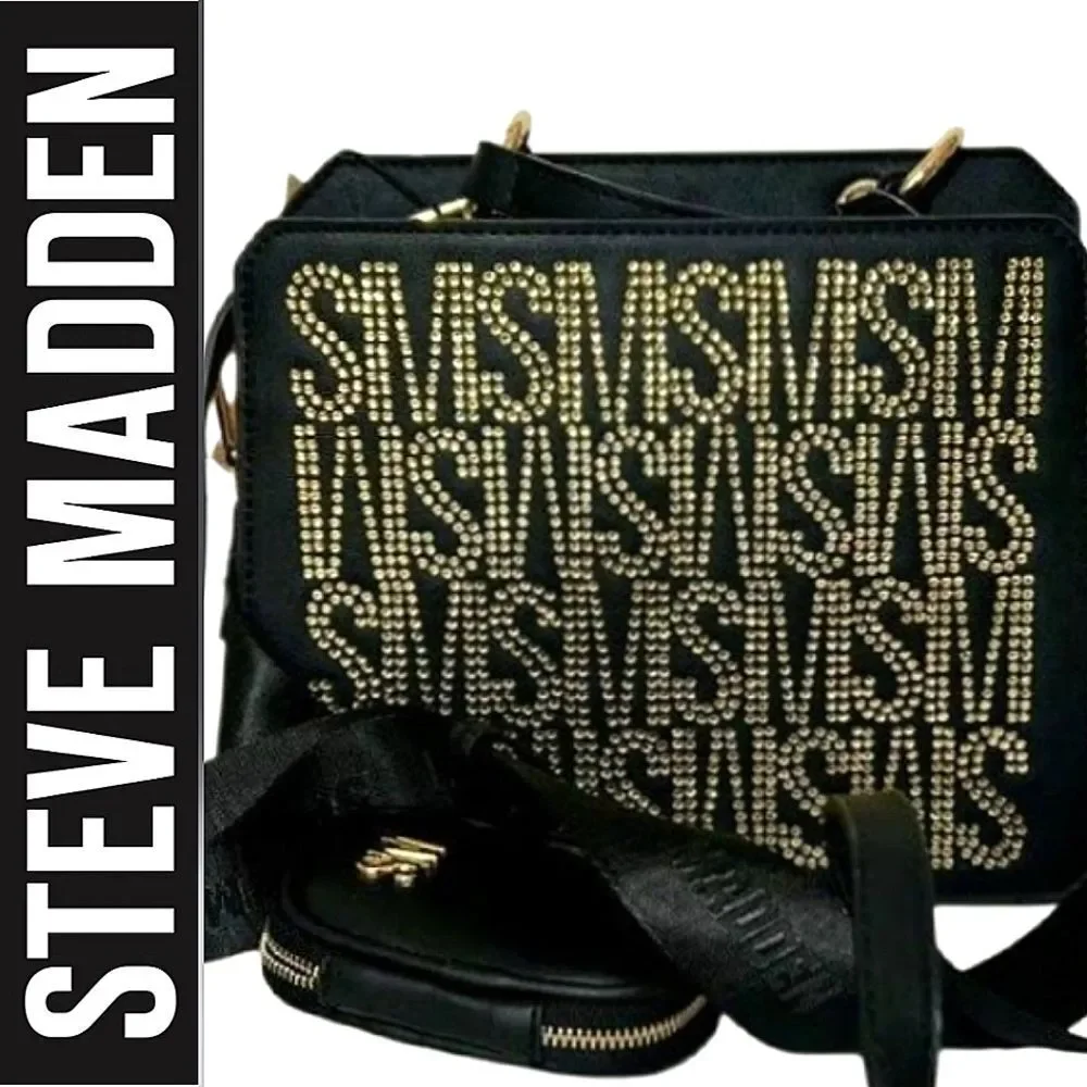 Steve Madden BEvelyn Rhinestone Logo‎ Satchel